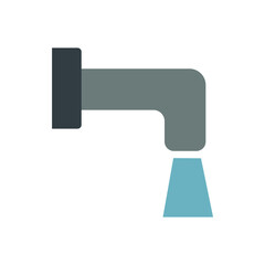 Water tap icon. On white background. Vector drawing.