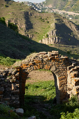 Fototapeta na wymiar Ancient ghost town of Gamsutl, Dagestan, Russia. Abandoned etnic aul