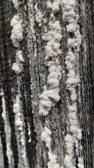 Salt release during evaporation of water on the cooling tower water cooler blocks. Backgrounds and textures.
