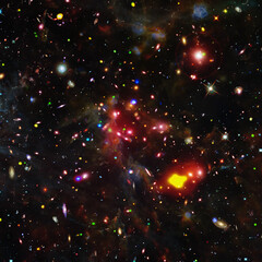 Star cluster and galaxy. The elements of this image furnished by NASA.