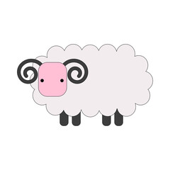 Simple ram. Color vector illustration on white background.