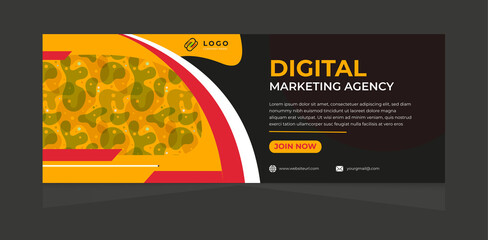 Digital marketing Facebook cover and web banner template 