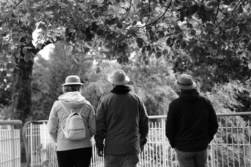 family walking in the park