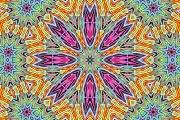 Abstract bright concentric multicolored pattern