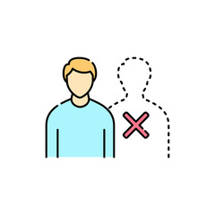 Loneliness olor line icon. Computer-induced medical problem. Pictogram for web page, mobile app, promo.