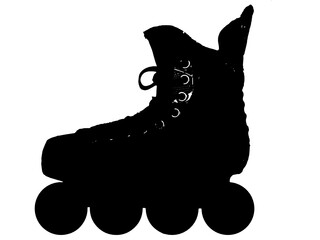 Vettoriale della sagoma di un pattino in line da hockey a rotelle, con lacci e occhielli