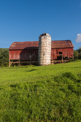 red barn and silo