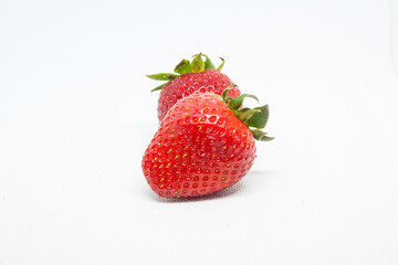 strawberries on a white background