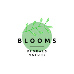 Blooms floral nature logo design isolated on white background