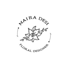 Floral designer logo template design isolated on white background