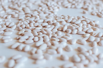 white beans on a white background