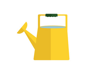 Illustration of a yellow watering can filled with water