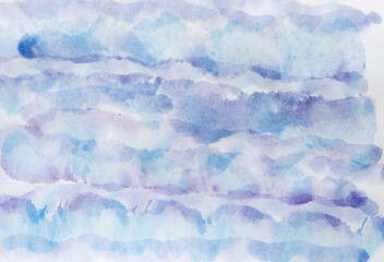 Obraz premium random, abstract watercolor background in layered purple and blue pigments