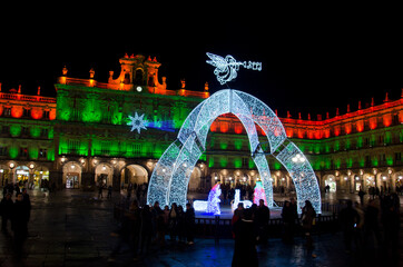 navidad 2011 plaza mayor de salamanca iluminación portal de belén