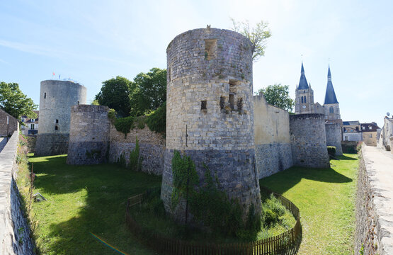 Dourdan fortress is a military construction, built in the 13th century to defend the southern part of the royal estate. Parisian region. France.