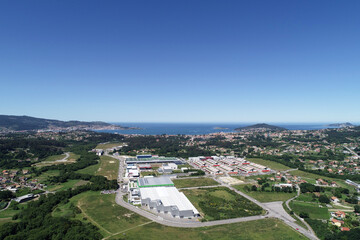 Fototapeta na wymiar aerial view of Porto do Molle industrial estate in Galicia