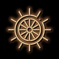Obraz premium Steering Wheel neon light sign vector. Glowing bright icon Steering Wheel isometric sign. transparent symbol illustration