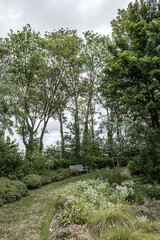 Located in a former fort, public Hanging gardens of Le Havre (Jardins suspendusa) occupy a 17-hectare site in district of Sanvic in Le Havre. Hanging Gardens had some 3,700 plant. Le Havre, France. 