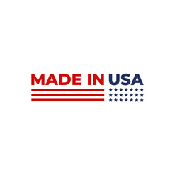 Made in USA. America Flag emblem