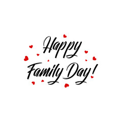 Happy Family Day with hearts