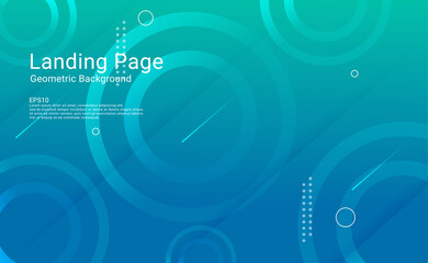 Abstract blue green gradient wavy geometric technology background modern with colorful style gradient color and element. landing page, cover page, banner, poster. Eps10 vector