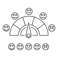 Simple icons rating scale of customer satisfaction. The scale of emotions with smiles.