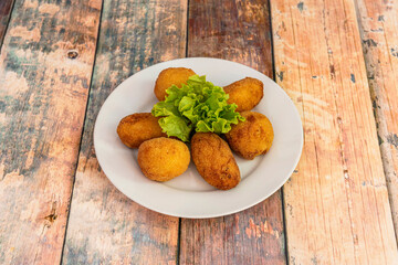 Recipe for fusion cuisine croquettes stuffed with chipotle and coconut cream