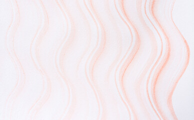 wet and dry bristle-haired brushed dipped in cadmium orange-red watercolour medium and dragged across white sketchbook paper in order to create wavy pattern backgrounds