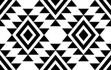 Ikat ethnic Indian seamless pattern design. Aztec fabric carpet mandala ornament native boho chevron textile decoration. Geometric embroidery African American vector illustrations background.