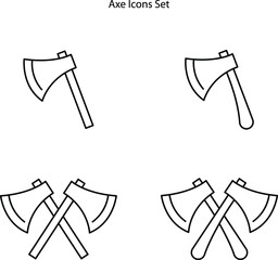 axe icons set isolated on white background. axe icon thin line outline linear axe symbol for logo, web, app, UI. axe icon simple sign.