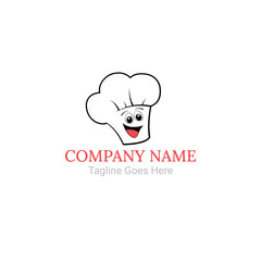 Vector illustration of a chef's hat with cartoon style. Logo design
