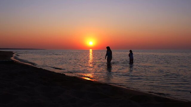 Beautiful sunset timelapse by the Lake Balkhash