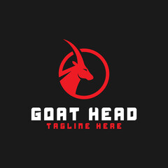 red goat head logo design is good for logo template