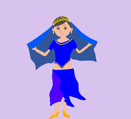 民族衣装の女性のイラスト