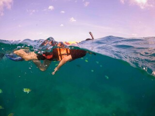 Snorkeling and freediving around
shores of Phuket Thailand