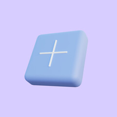 3d illustration icon add