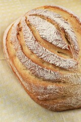 Close Up Fresh Homemade Rustic Crisp Bread