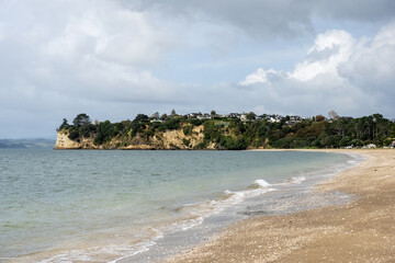 Eastern beach at high tide, Auckland, New Zealand