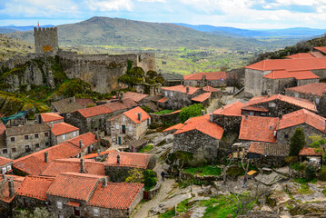 Fototapeta na wymiar A panoramic view of the old walled town of Sortelha, Portugal