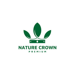 Green Leaves Crown Abstract Logo Design Vector Template