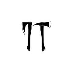 Forester Ax Vector Icon, Axes with Different Model Blade and Wooden Handle, Illustration of a Weapon Ax in Flat Minimalism Style