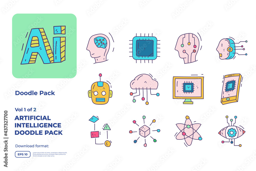 Poster artificial intelligence ai concept with circuit board data and brains chip for engineering, developm