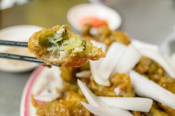 Taiwanese snacks of delicious fry oyster