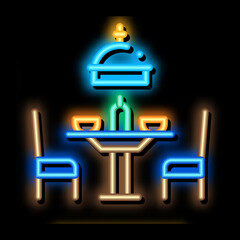 Canteen neon light sign vector. Glowing bright icon Canteen sign. transparent symbol illustration