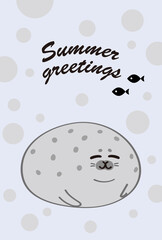 あざらし_暑中見舞い_Seals Summer greetings_11