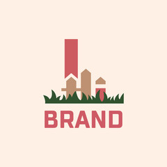 Letter L Fence Logo Design Vector Graphic Icon Emblem Illustration Background Template