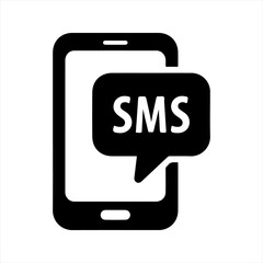 Mobile message icon. Vector and glyph
