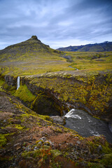 Waterfalls on the amazing hike from Skógafoss up to the Fimmvörðuháls hut and pass, south Iceland