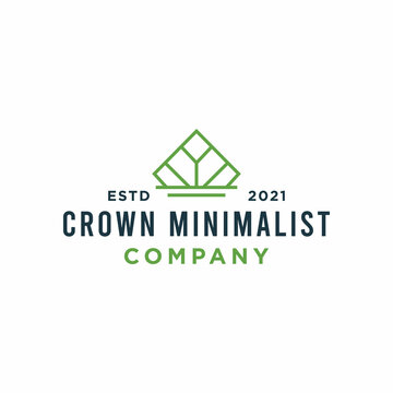 Crown minimalist logo design concept