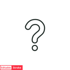 Question mark line icon. Simple outline style. Sign, pictogram, web, faq, help, graphic design, ask, label, support concept. Vector illustration isolated on white background. Editable stroke EPS 10.